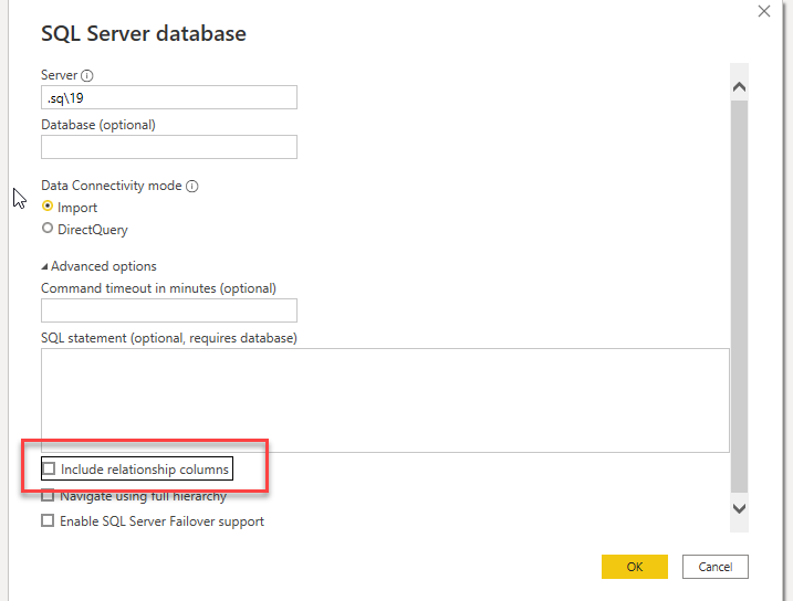 Power Bi What Does Include Relationship Columns Mean